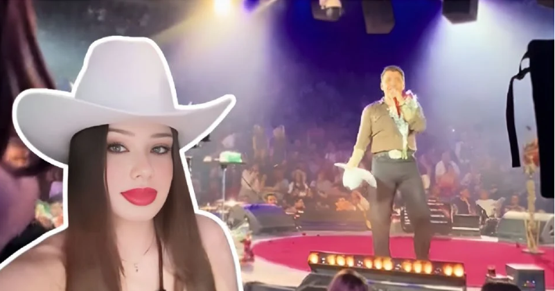 Mujer se vuelve viral tras recibir un regalo de Christian Nodal en pleno concierto ¿Fan de su relación? VIDEO