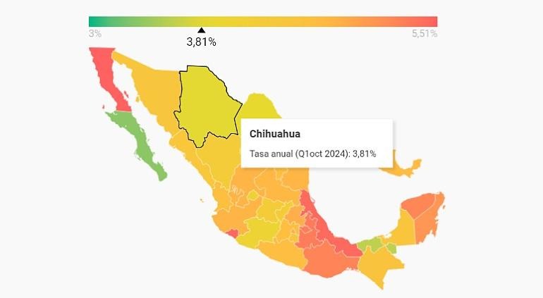 Bajó nivel de inflación del estado; entró al top 3