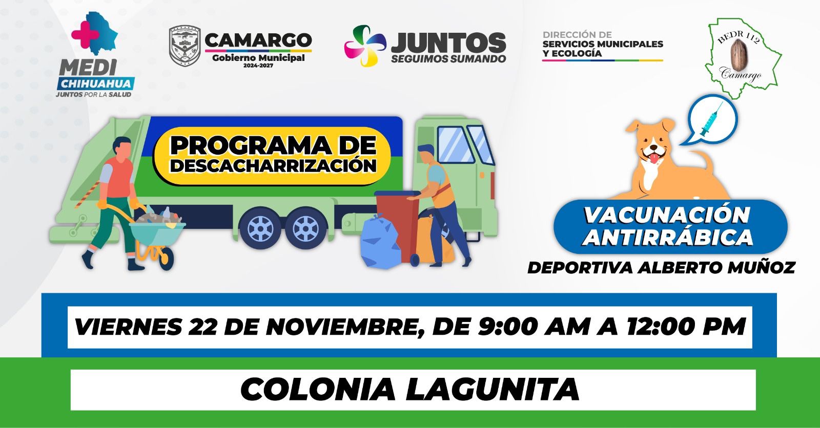 Este viernes programa de descacharrización y vacunación antirrábica en colonia Lagunita