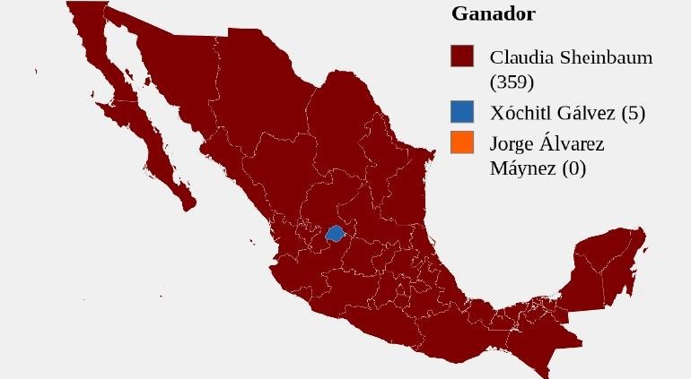 Así hubieran quedado elecciones en México si fueran como en EU