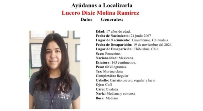 Se ausentó de Centro de Asistencia en Chihuahua; buscan a Lucero