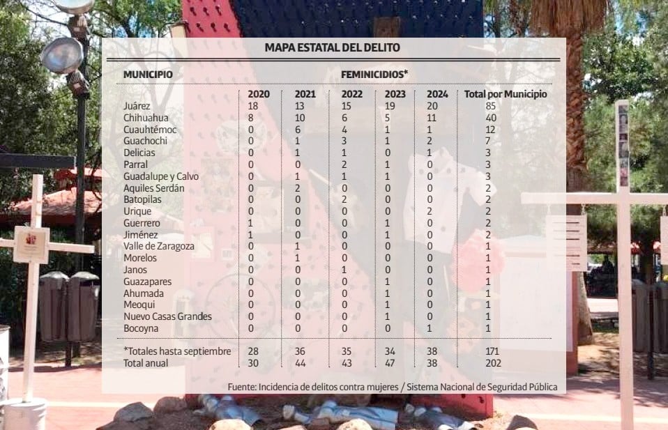 Feminicidios alcanzan a 20 municipios