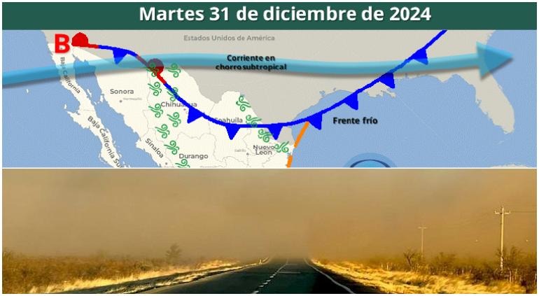 Despedirá estado el año con nuevo frente frío y tolvaneras