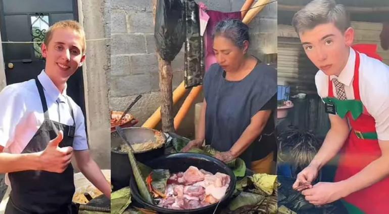 Viralizaron a jóvenes por ayudar a señora a hacer tamales