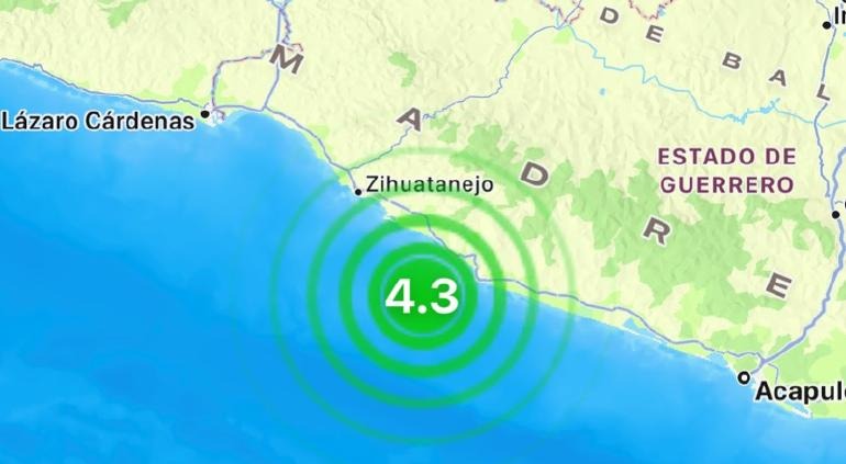 Sismo de 4.3 sacudió las costas de Guerrero