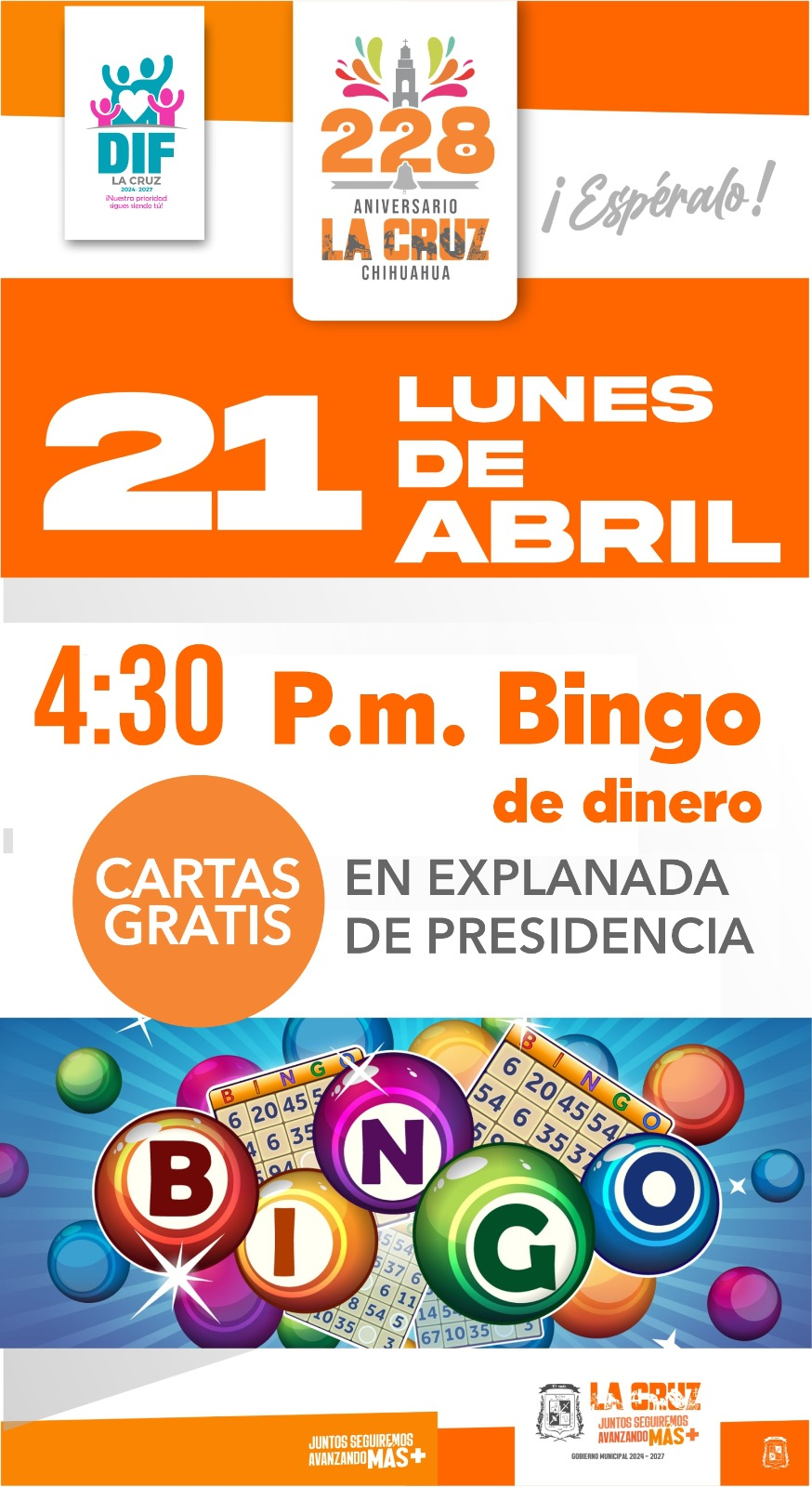 Bingo de Dinero en La Cruz dentro de las fiestas del 228 aniversario; DIF invita