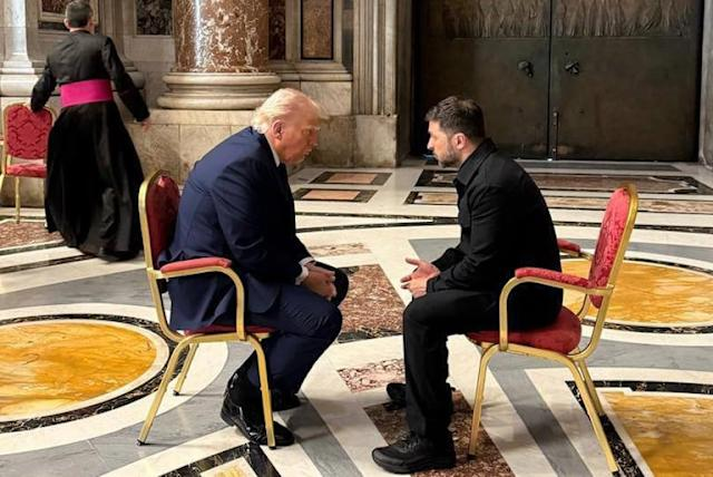 Trump y Zelesnky sostienen reunión ‘express’ en la Basílica de San Pedro previo al funeral del Papa Francisco