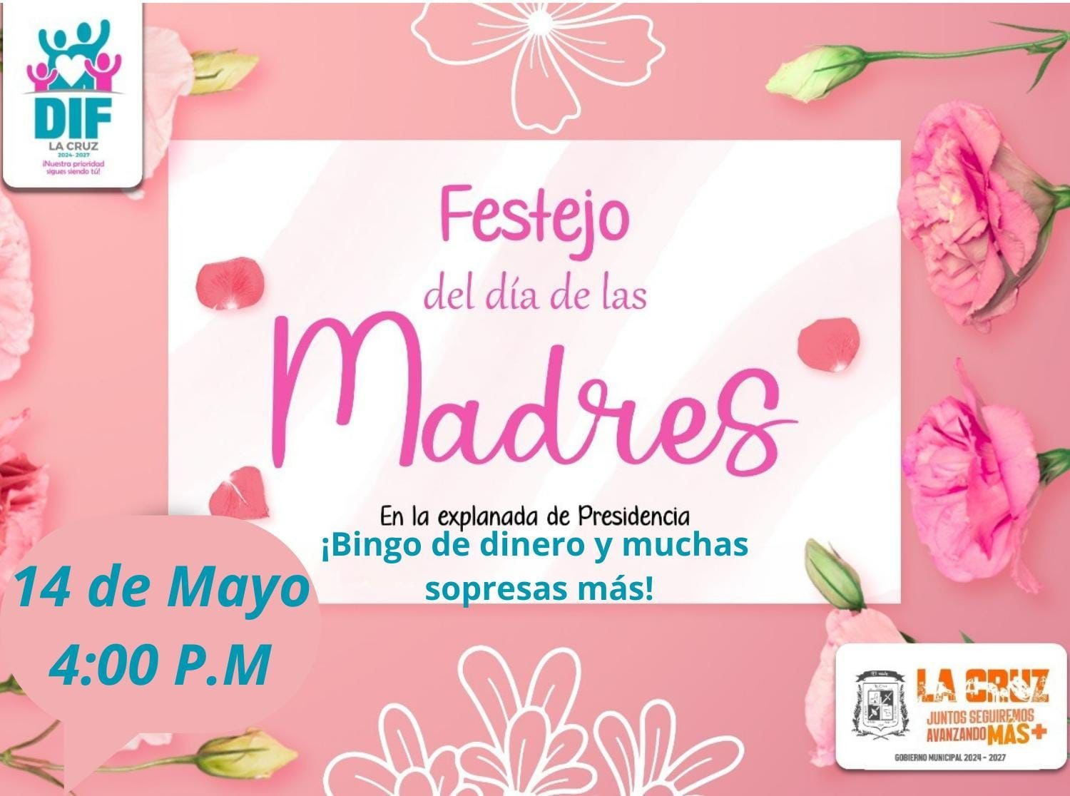¡Hoy festejarán Día de las Madres en La Cruz!