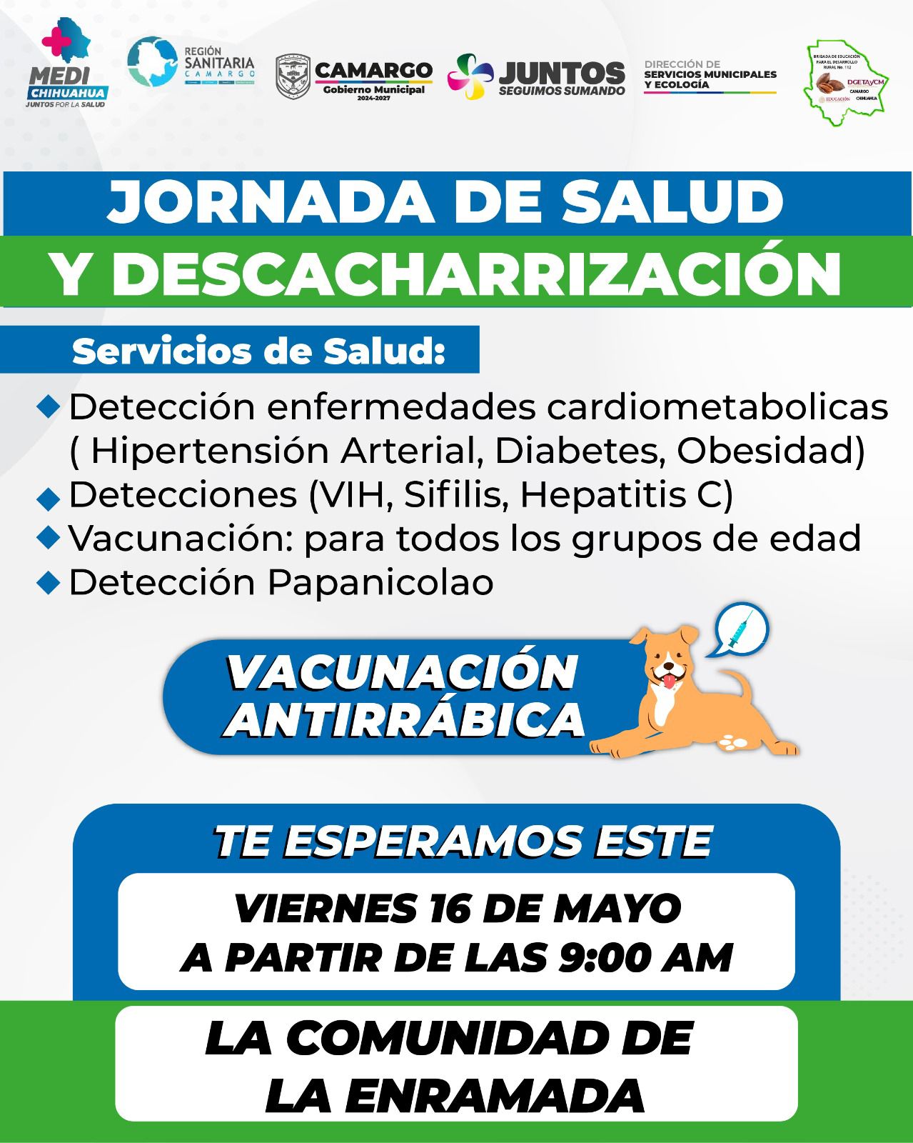 Municipio y jurisdicción llevará jornada médica y descacharrización a la enramada este viernes 16 de mayo