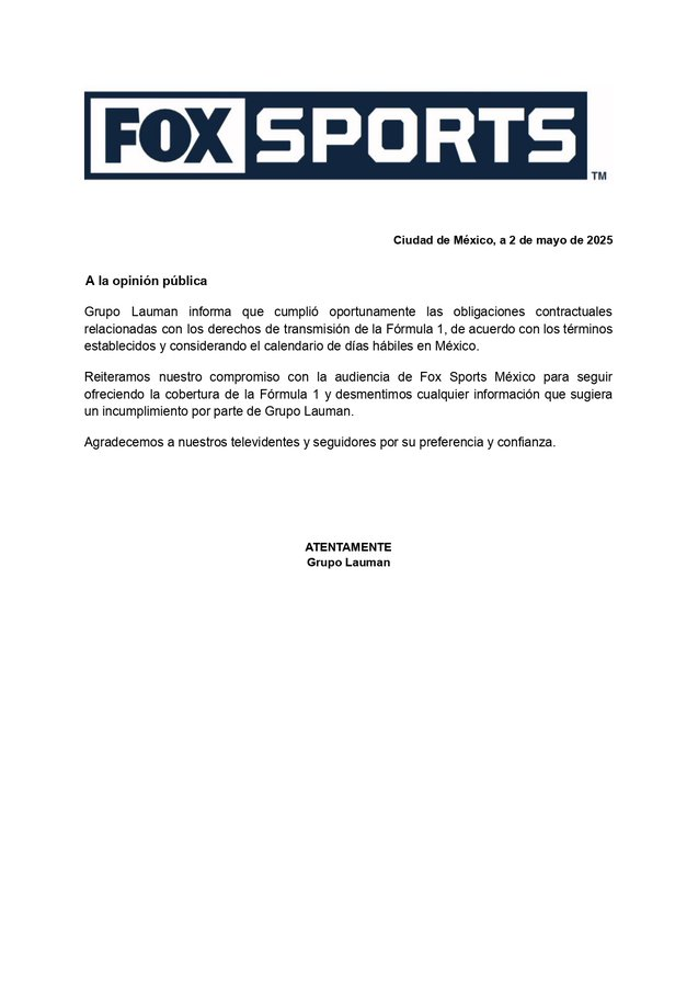 ¿Fox Sports perdió los derechos de transmisión de la Fórmula 1?