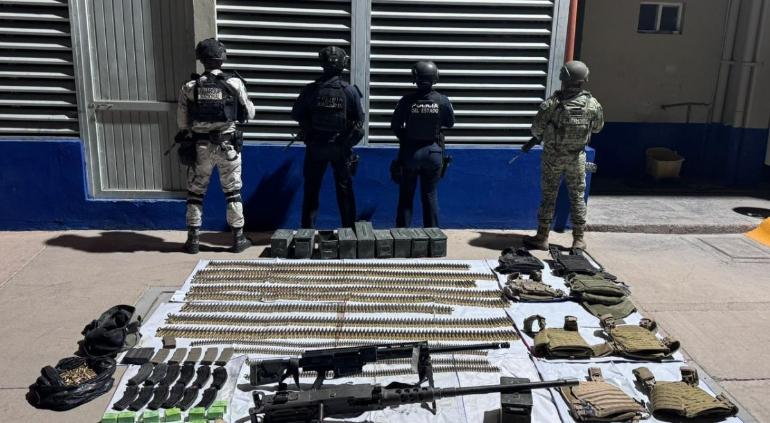 Decomisa SSPE Barrets y más de 2 mil balas en Coyame