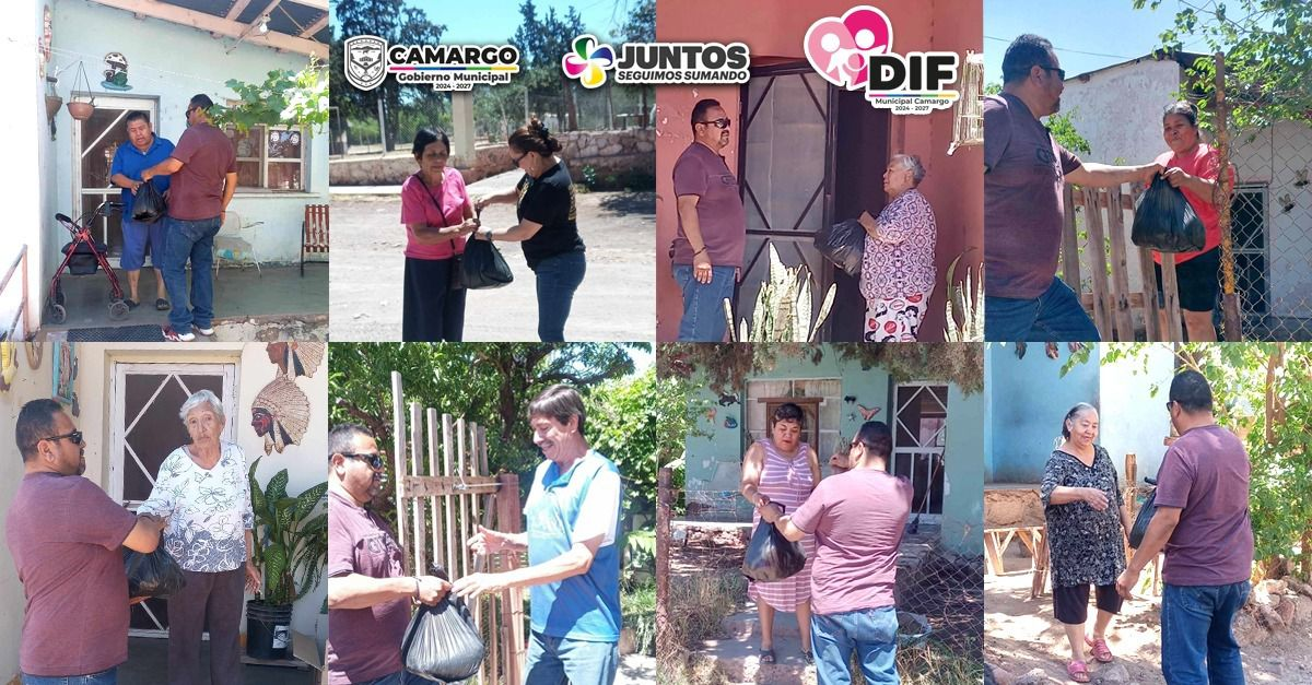Gobierno Municipal de Camargo entrega apoyos alimentarios a familias del seccional de La Perla