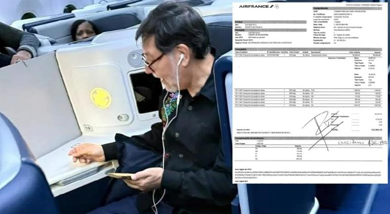 Voló Noroña a Europa en 1ª clase con cargo al Senado; revelan facturas
