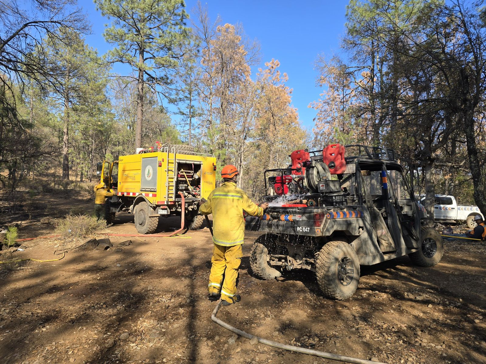 Traslada Protección Civil insumos para brigadistas que combaten incendios forestales en Madera