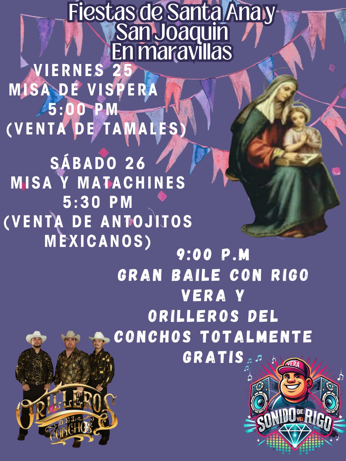 Fiestas de Santa Ana y San Joaquín en Maravillas este sábado con gran baile