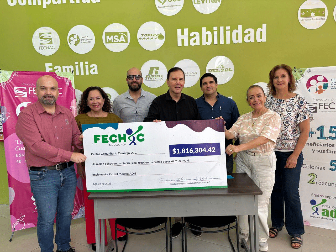 Fechac y Centro Comunitario firman convenio por 1.8 mdp en beneficio de 150 estudiantes de Camargo