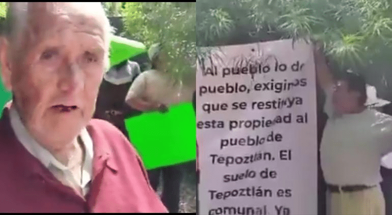 “El suelo de Tepoztlán es comunal»: se manifestaron en casa de Noroña