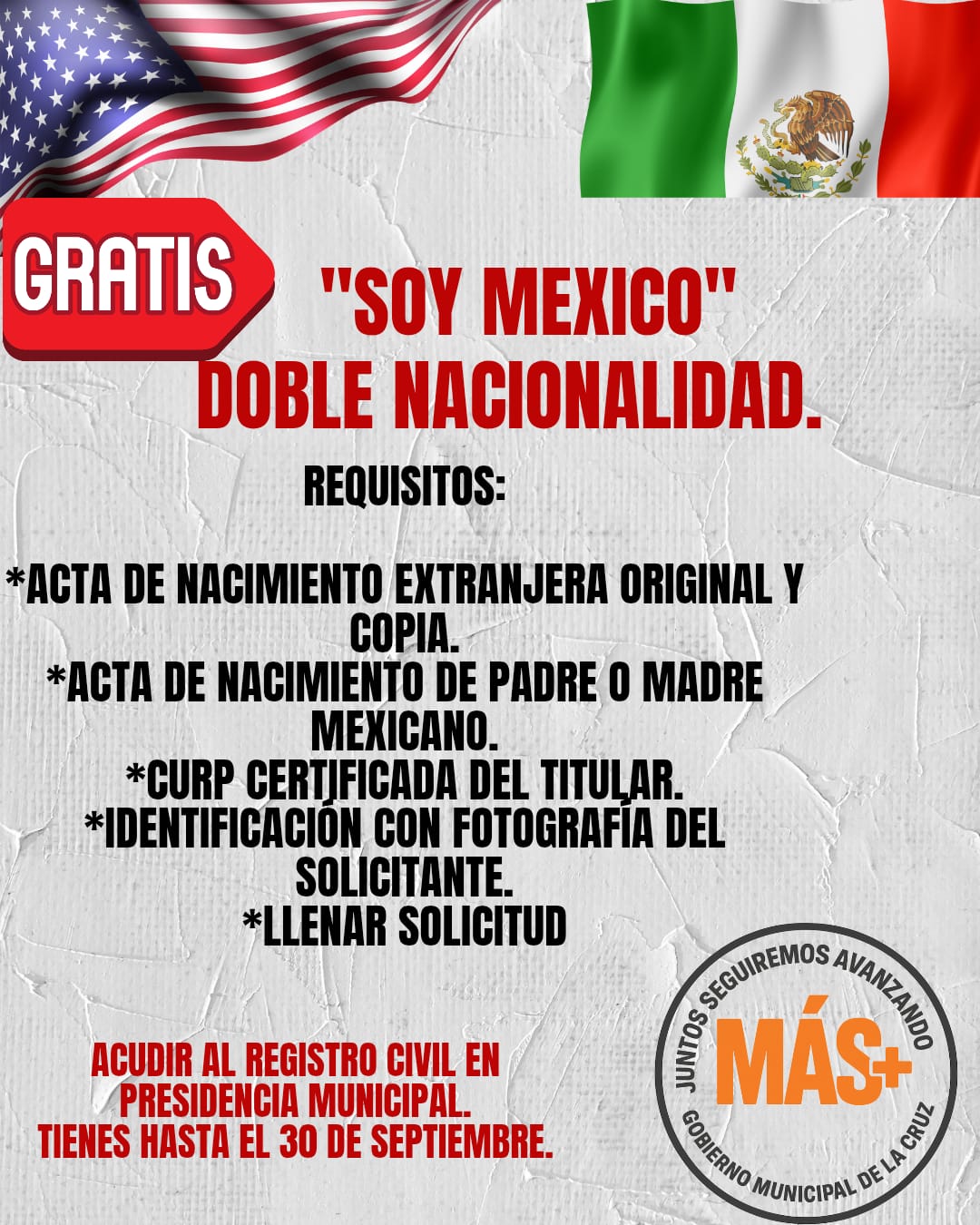 Abierto el programa de doble nacionalidad totalmente gratis en La Cruz