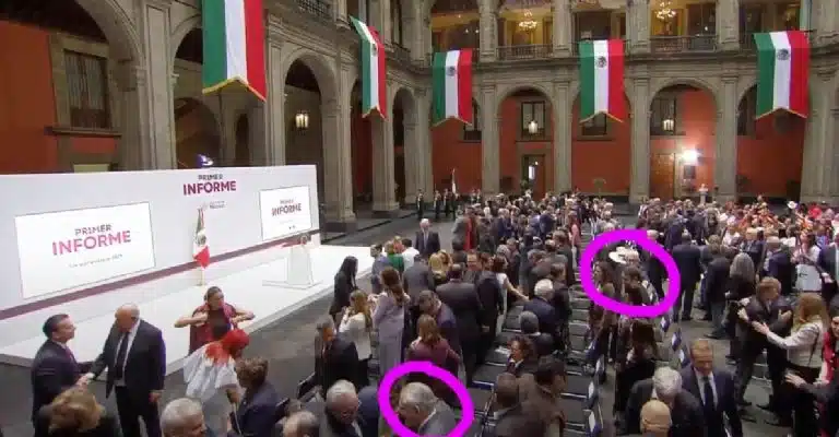 Acuden gobernadores, funcionarios y empresarios al primer informe de Sheinbaum; Andy y Adán Augusto quedan en cuarta y quinta fila