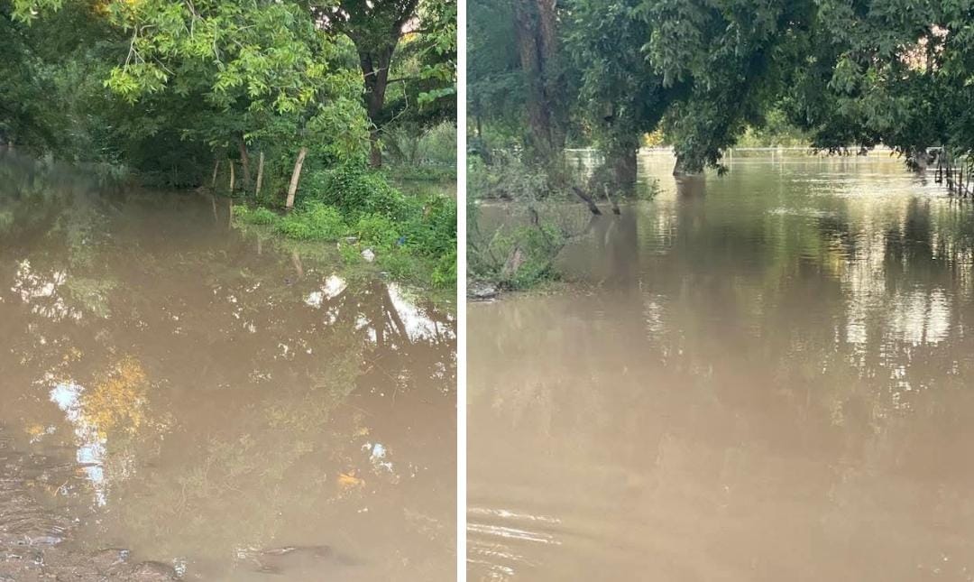 Crecida del río Conchos inunda calles en Valle de Zaragoza; beneficiará a La Boquilla