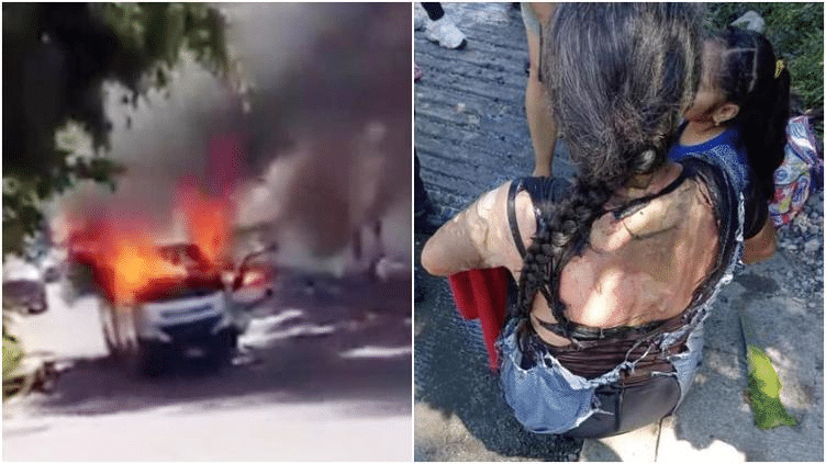 S1car1os quemaron camioneta con mujeres y niñas en Guerrero