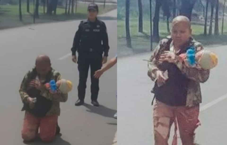 Con su cuerpo cubrió a su nieto de las llamas