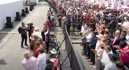 Mandan a Adán Augusto López y Andy López detrás de la valla de la fila especial para gobernadores en informe de Sheinbaum en el Zócalo