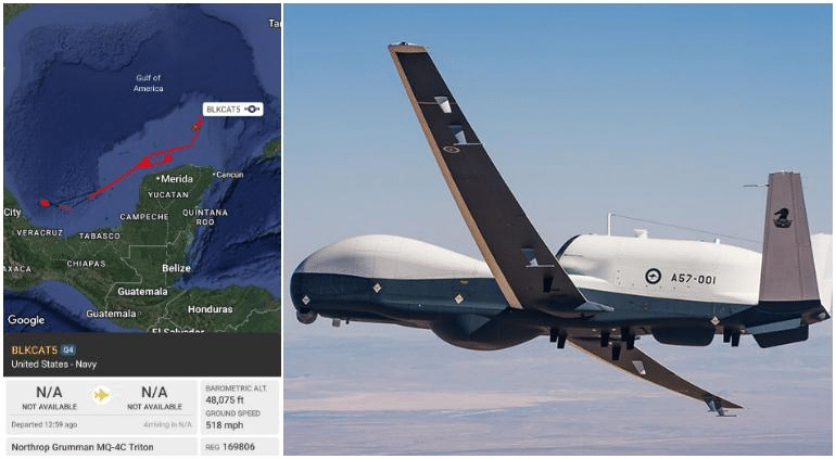 Patrulla dron de EU las costas de México; registran ruta