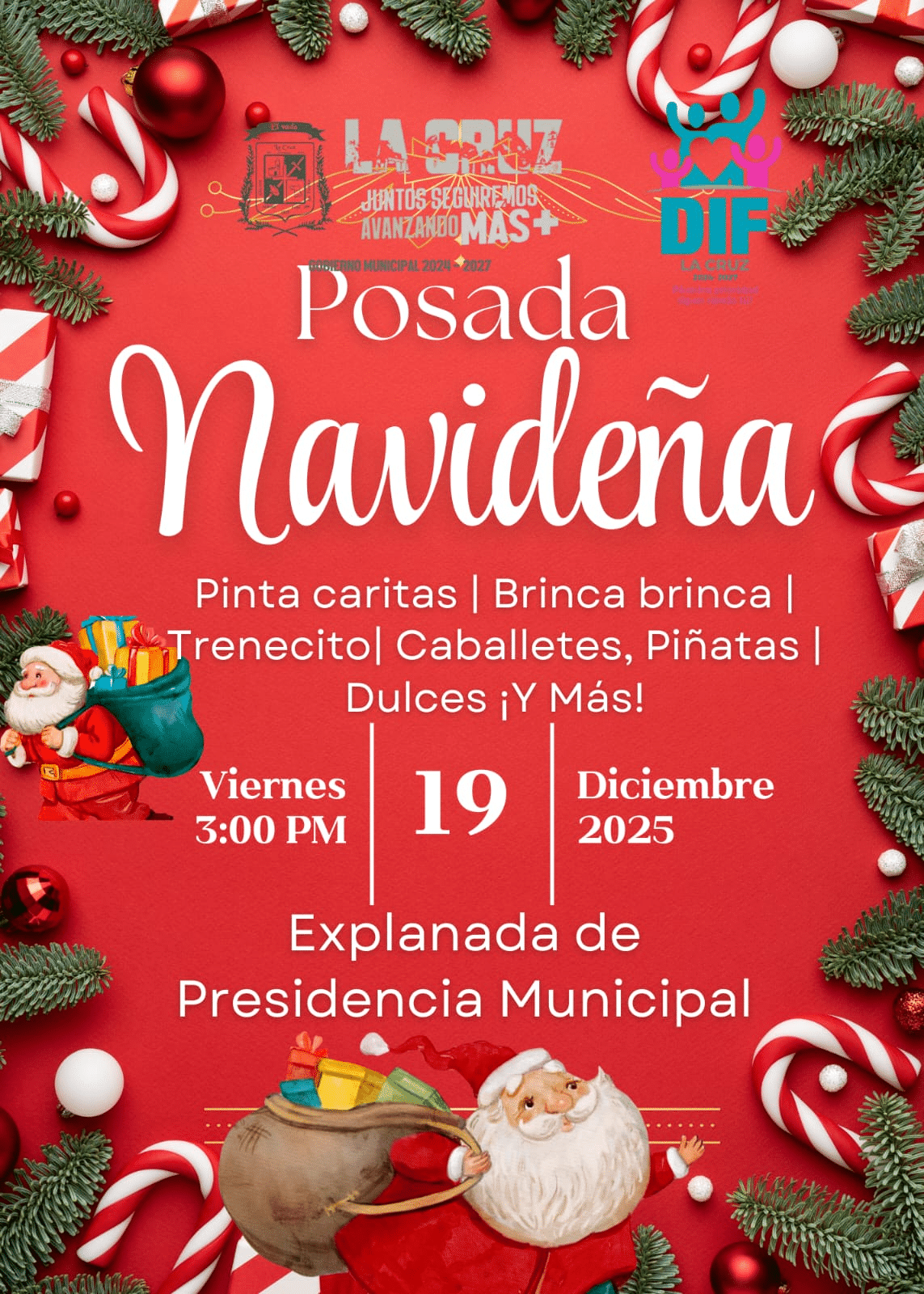 Gran posada navideña en La Cruz este viernes 19