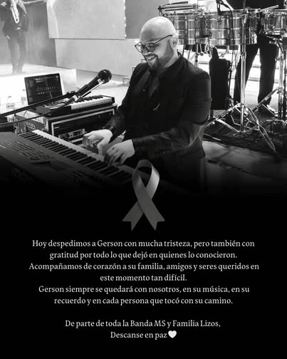 Gerson se quedará en su música: Lamentó Banda MS muerte de músico