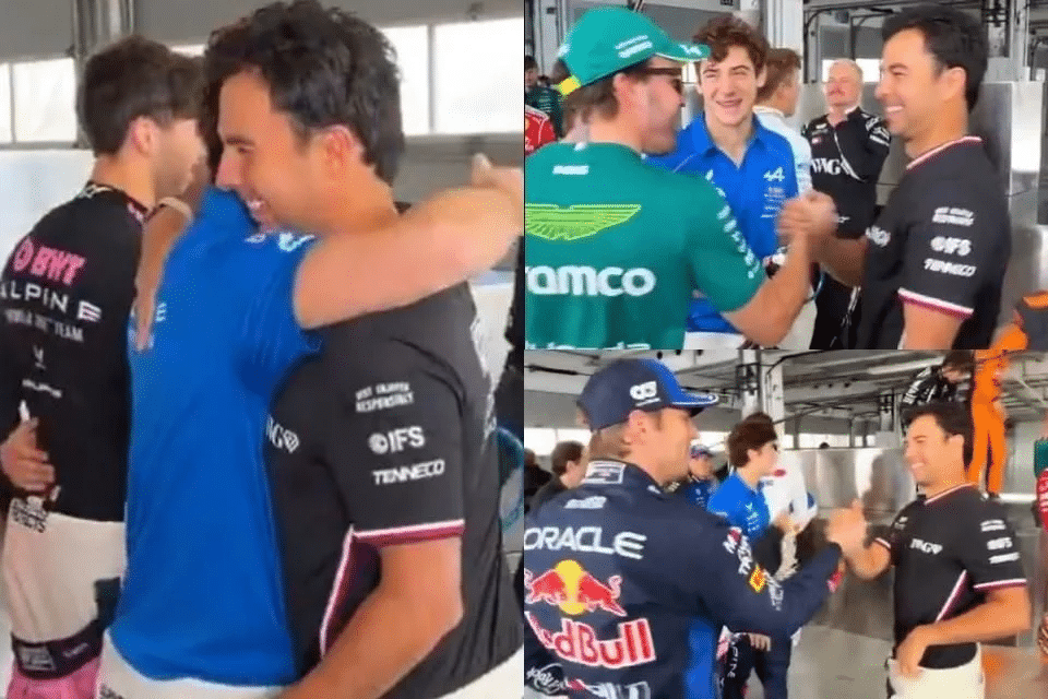 Apapachan pilotos a Checo Pérez en su regreso a la F1