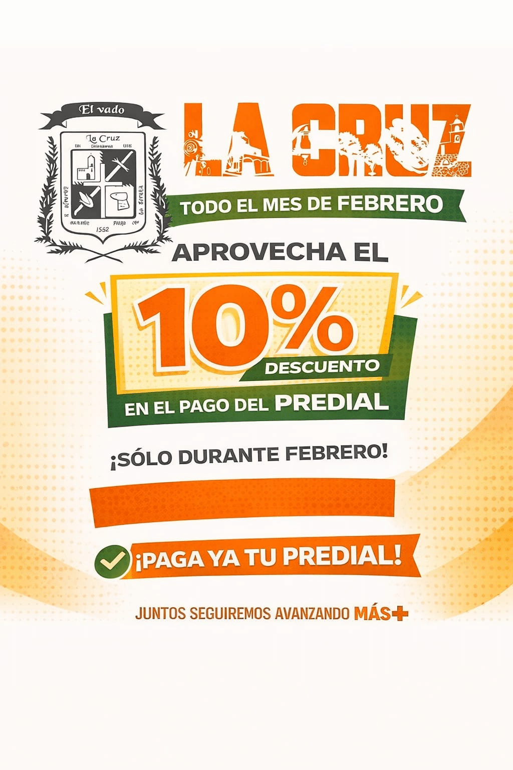 Gobierno Municipal de La Cruz invita a aprovechar el 10% de descuento en el pago del predial durante febrero