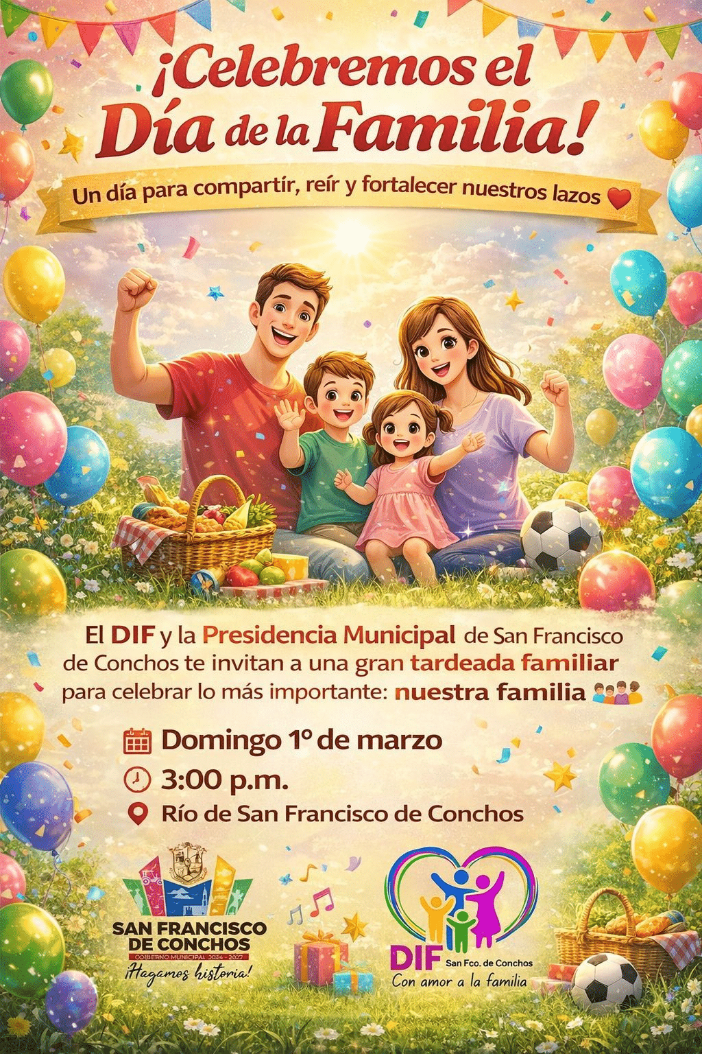 Invita Gobierno de San Francisco de Conchos a celebrar el Día de la Familia este 1 de marzo