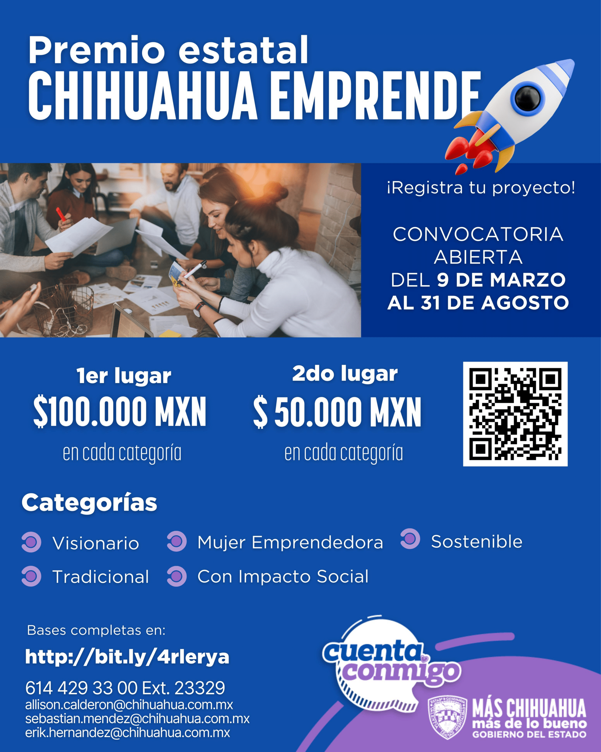 Invita Gobierno del Estado a participar en la convocatoria Premio Chihuahua Emprende 2026
