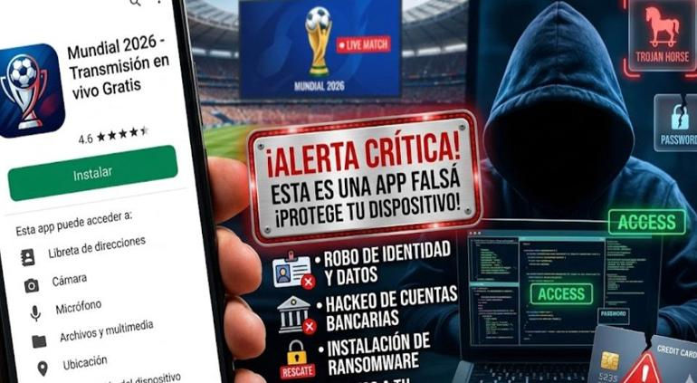 ¡Cuidado! Apps falsas del Mundial 2026 podrían vaciar tus cuentas