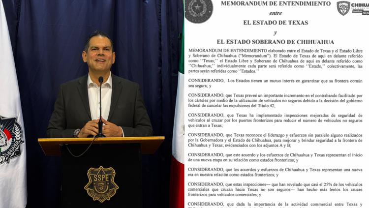 Firman Texas y Chihuahua memorándum contra narcotráfico