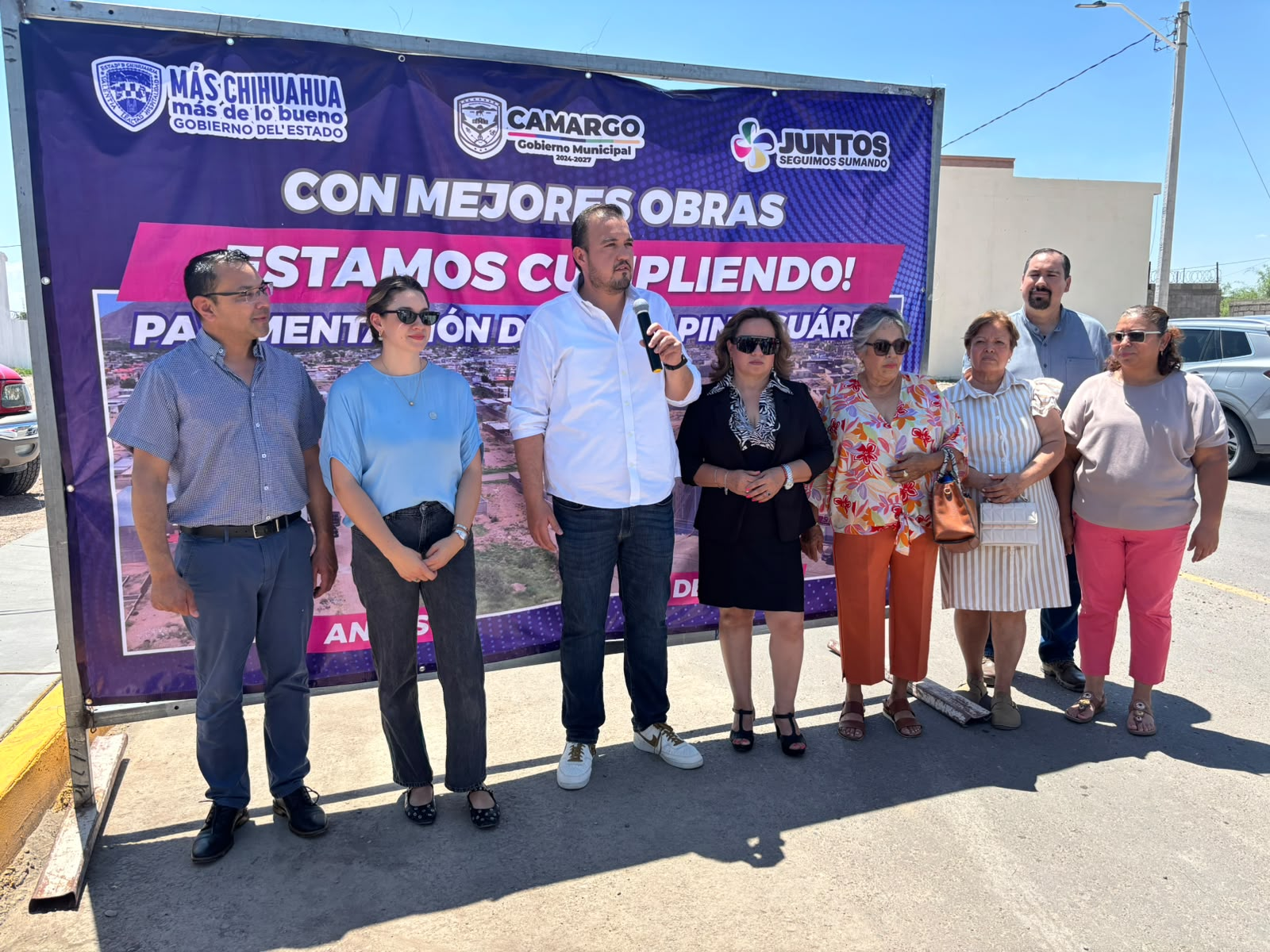 Municipio y Estado entregan nueva calle pavimentada en Camargo; Pino Suárez recibió inversión de 7.9 millones de pesos