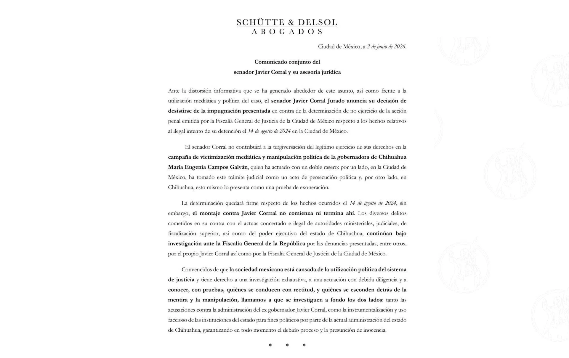 Recula Corral vs Maru; se desiste de impugnar en Fiscalía de CdMx
