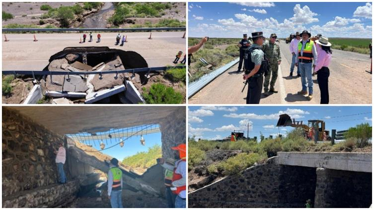 Cierran puente destruido en Janos-Sonora; arranca operativo