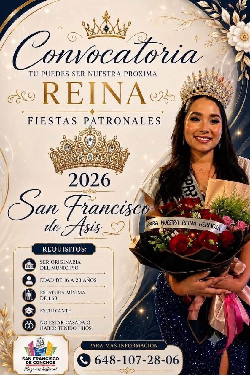 San Francisco de Conchos abre convocatorias para Miss Peque y Reina de las Fiestas Patronales 2026