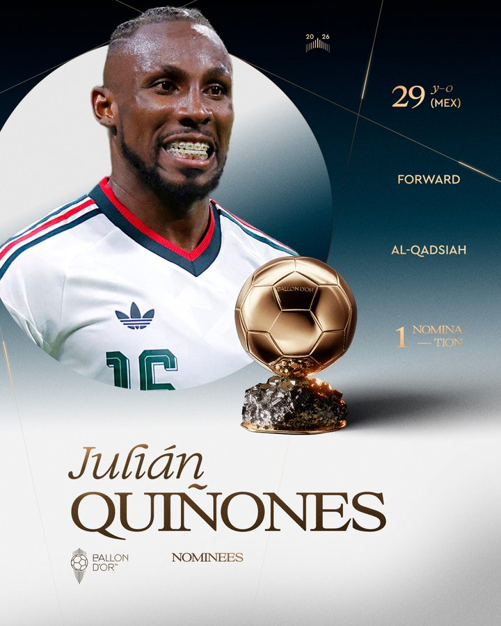 ¡OFICIAL! Julián Quiñones está nominado al Balón de Oro